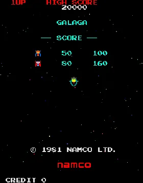 Galaga (Namco) screen shot title